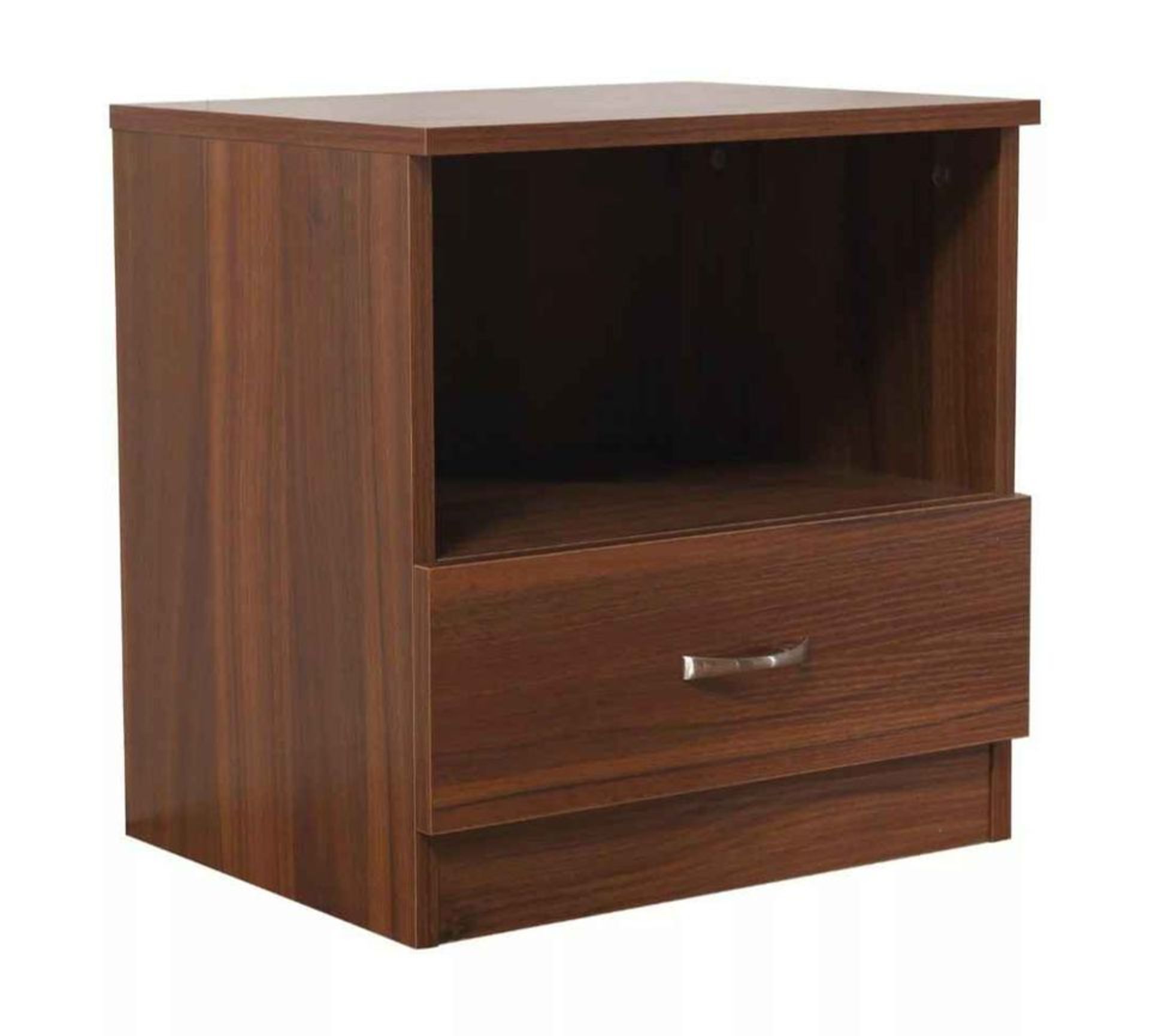 WALNUT BEDSIDE CABINET BRAND NEW BOXED - Image 2 of 3