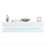 WHITE LED FLOATING TV STAND WITH HIGH GLOSS DRAWER FRONTS