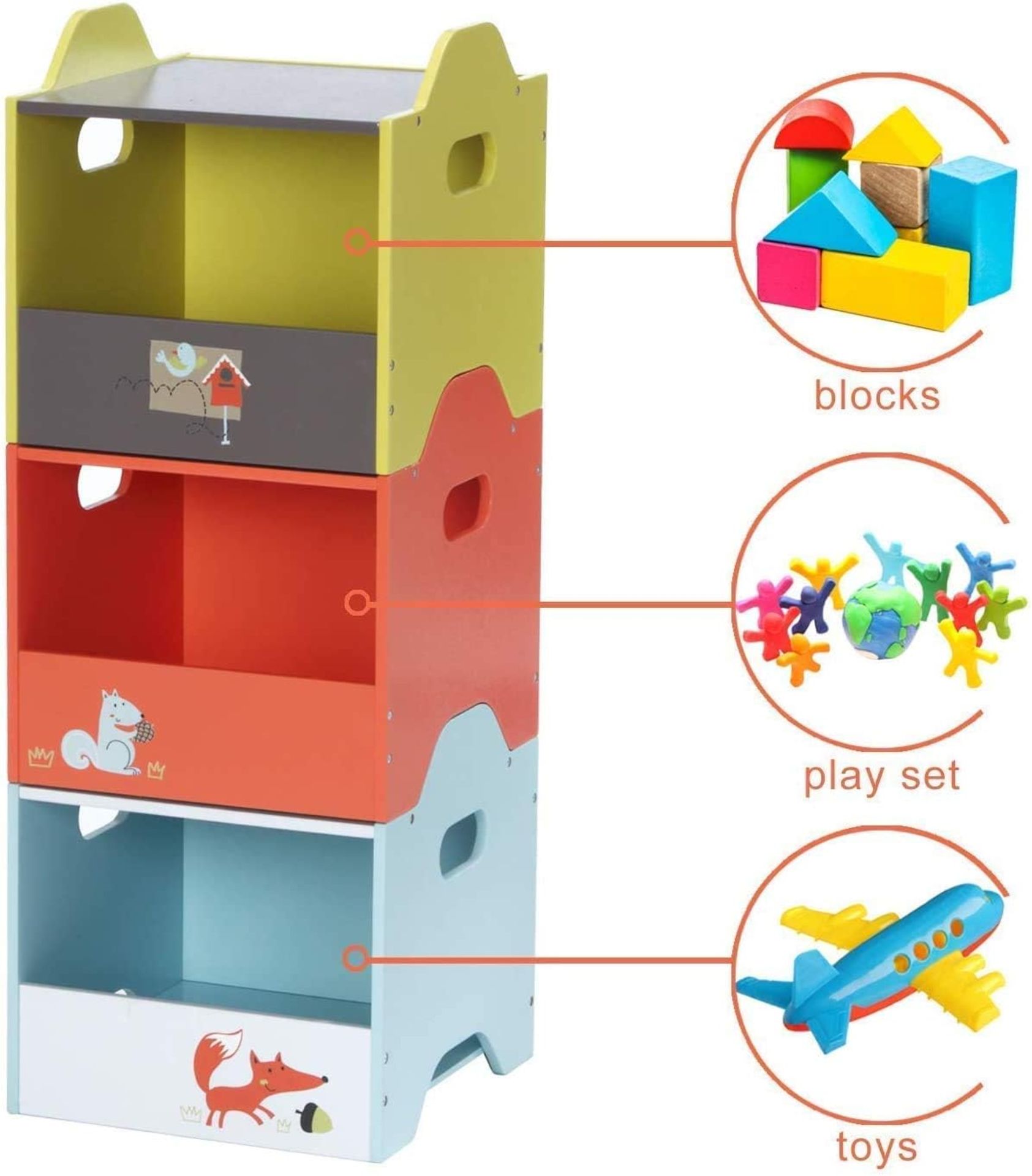 NEW LABEBE WOODEN TOY BOX SET - 3 STACKABLE BABY TOY STORAGE BOXES RRP £187 - Image 4 of 8