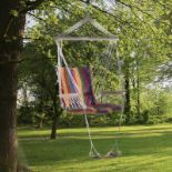 NEW HANGING ROPE HAMMOCK WITH FOOTREST AND ARMREST