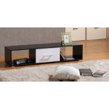 WHITE ON BLACK TV STAND BRAND NEW BOXED (TV11)