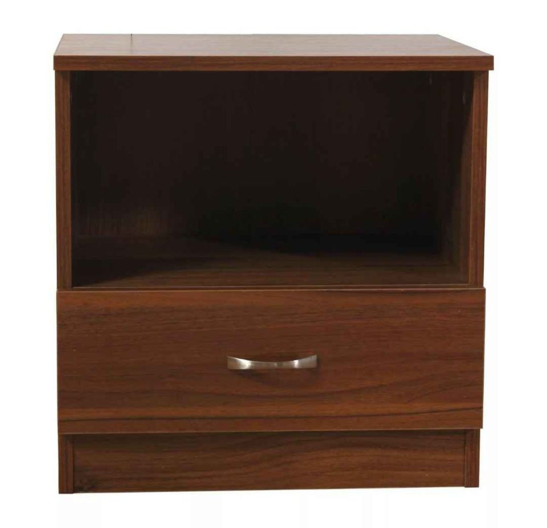 WALNUT BEDSIDE CABINET BRAND NEW BOXED