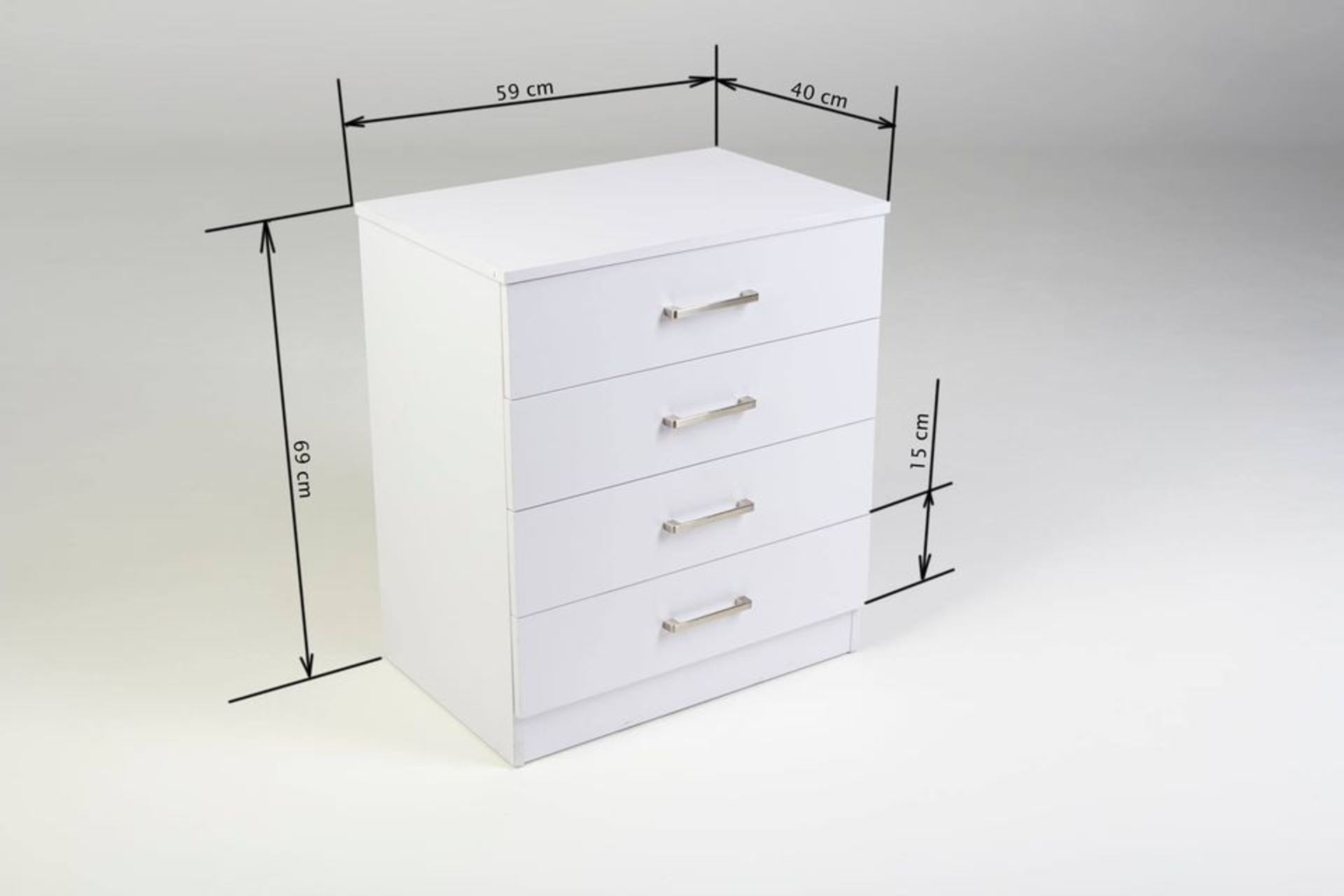 WHITE COLOURED 4 DRAWER CHEST - Image 2 of 4
