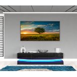 BLACK LED FLOATING TV STAND WITH HIGH GLOSS FRONTS
