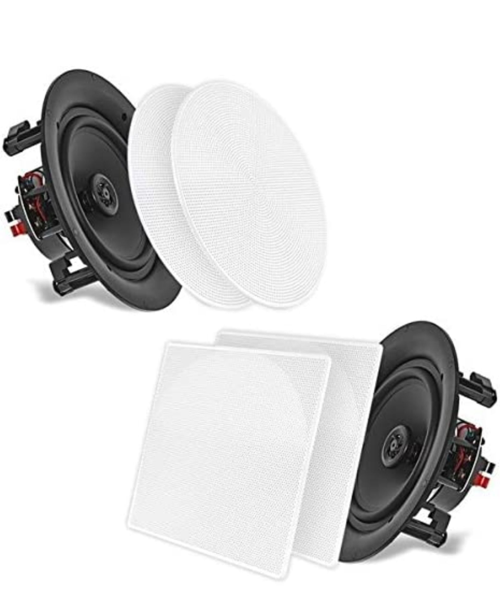 JOBLOT OF 24 PACKS OF 2 X PYLE 200 W 6.5-INCH IN-CEILING 2-WAY FLUSH DUAL STEREO SPEAKERS