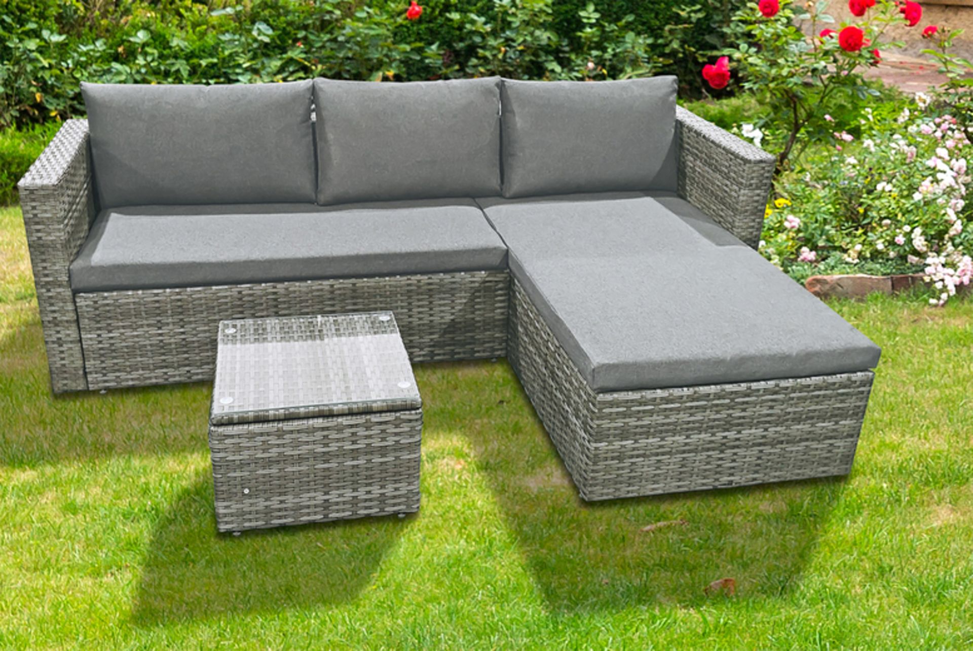 JOB LOT OF 10 X 4-SEATER CORNER SOFA GARDEN FURNITURE SET