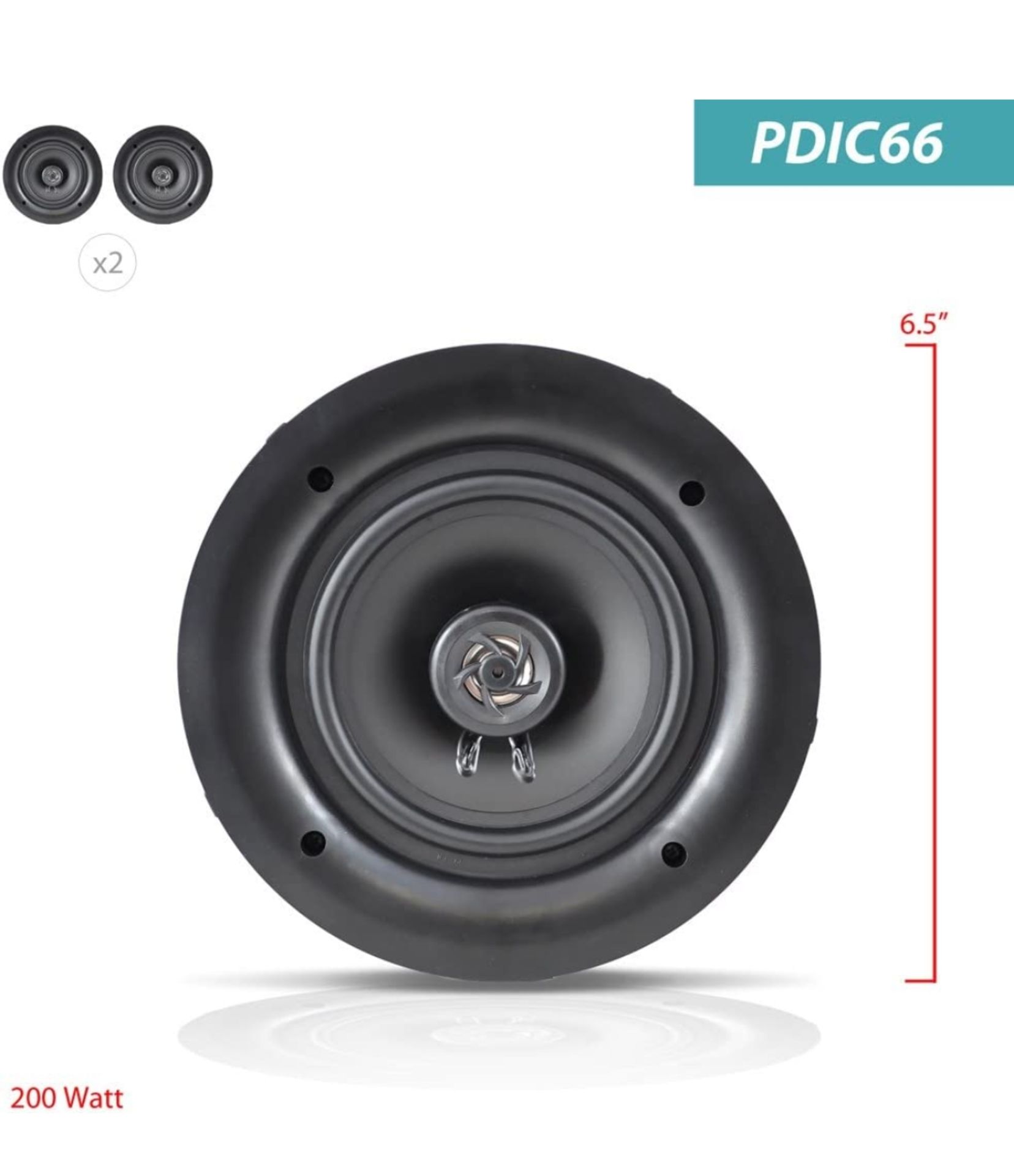 JOBLOT OF 24 PACKS OF 2 X PYLE 200 W 6.5-INCH IN-CEILING 2-WAY FLUSH DUAL STEREO SPEAKERS - Image 3 of 4
