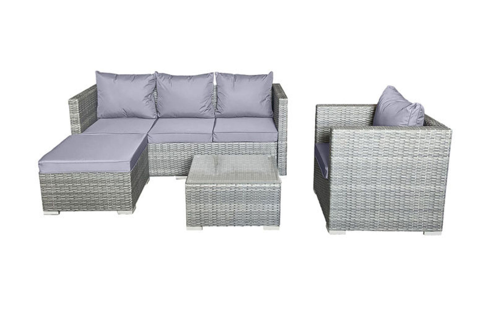 PALLET CONTAINING 2 X BRAND NEW 5 SEATER RATTAN GARDEN SETS (GREY)