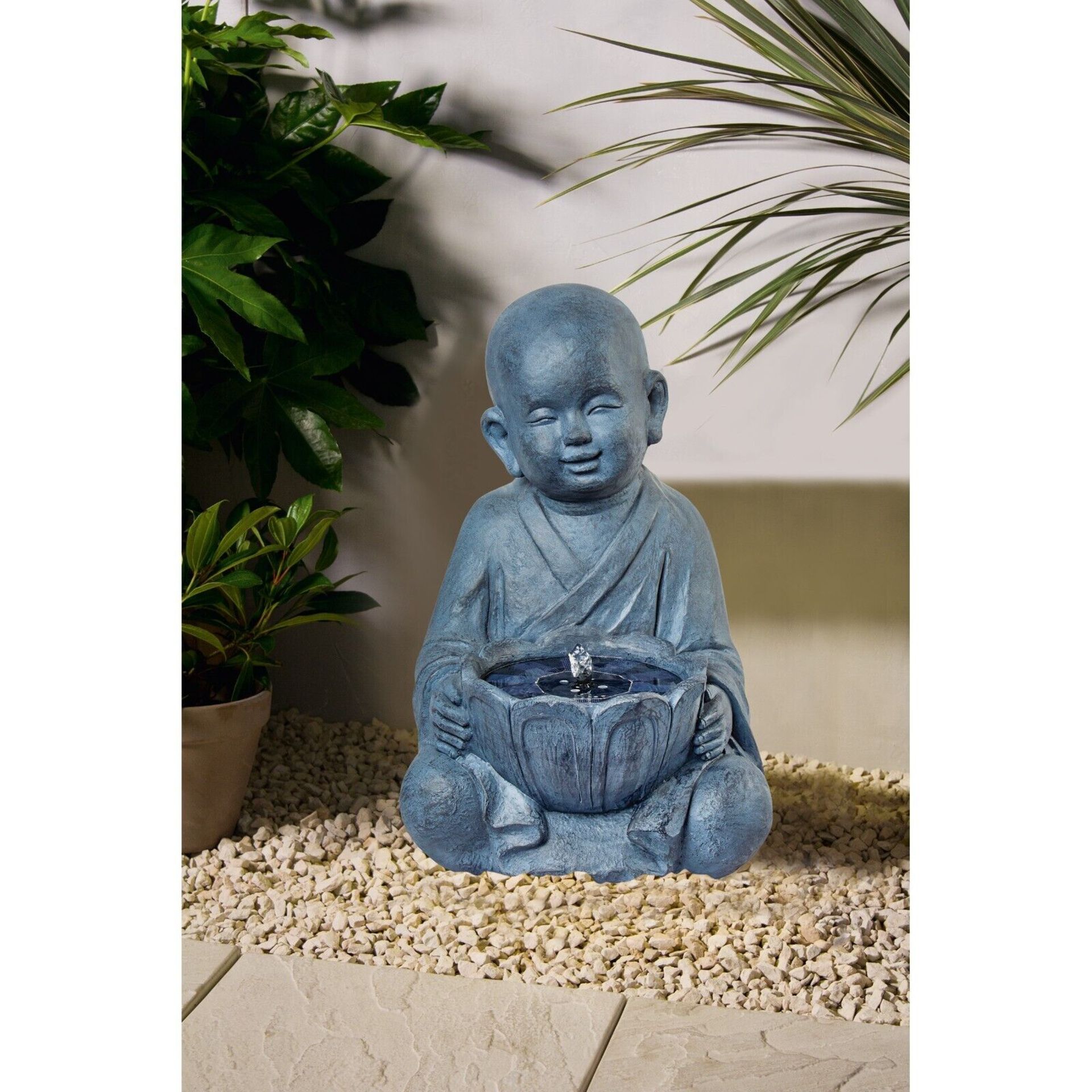 BRAND NEW BABY BUDDHA WATER FEATURE SOLAR ON DEMAND WITH WARM WHITE LED LIGHTS - Image 4 of 4