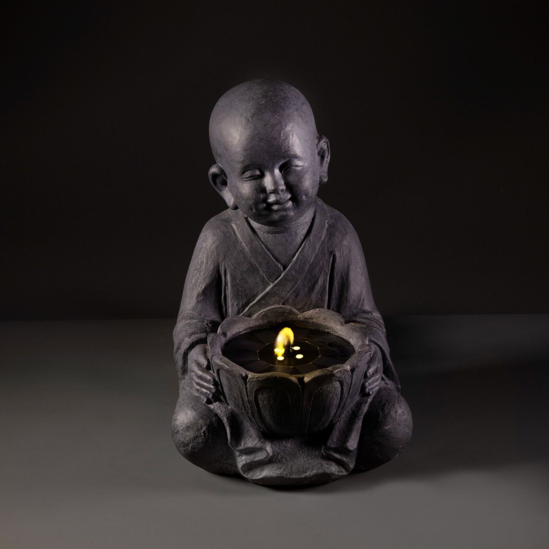 BRAND NEW BABY BUDDHA WATER FEATURE SOLAR ON DEMAND WITH WARM WHITE LED LIGHTS - Image 3 of 4