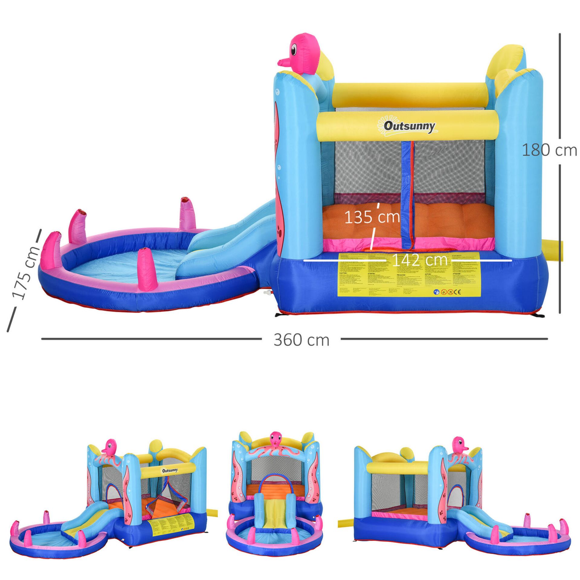 NEW WATER SLIDE BOUNCY CASTLE WITH POOL INCLUDES CARRYBAG AND BLOWER - Image 4 of 5