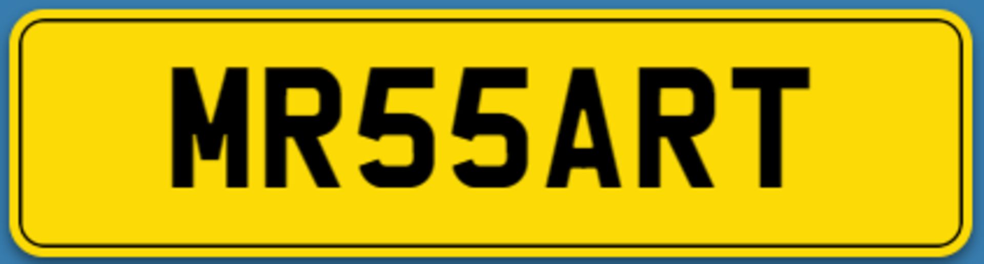 ''MR55ART'' - MRS ART - PERSONALISED REG NUMBER - RETENTION CERTIFICATE