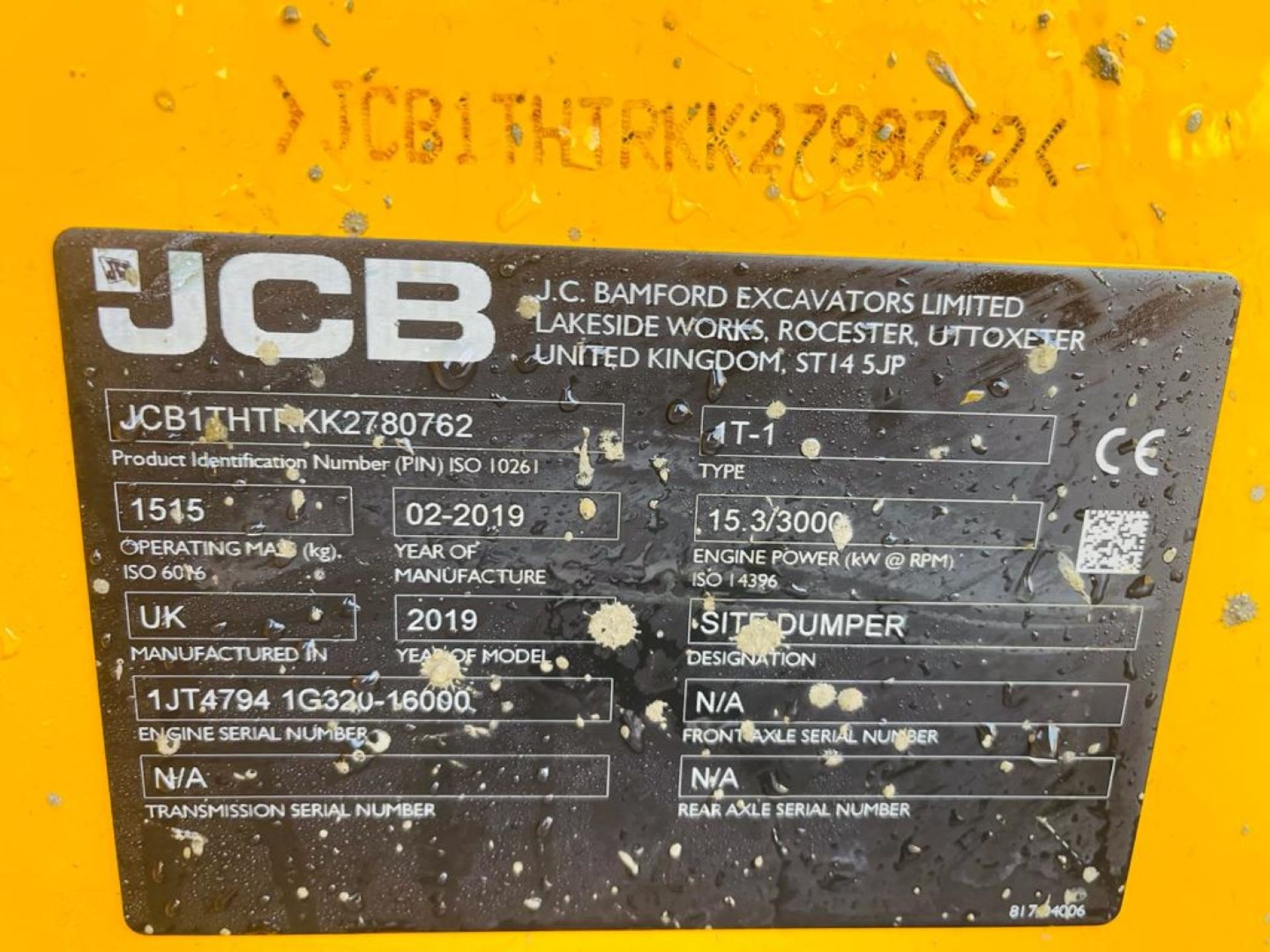 JCB 1 T HIGH TIP - 2019 - ONLY 418 HOURS - Image 13 of 13