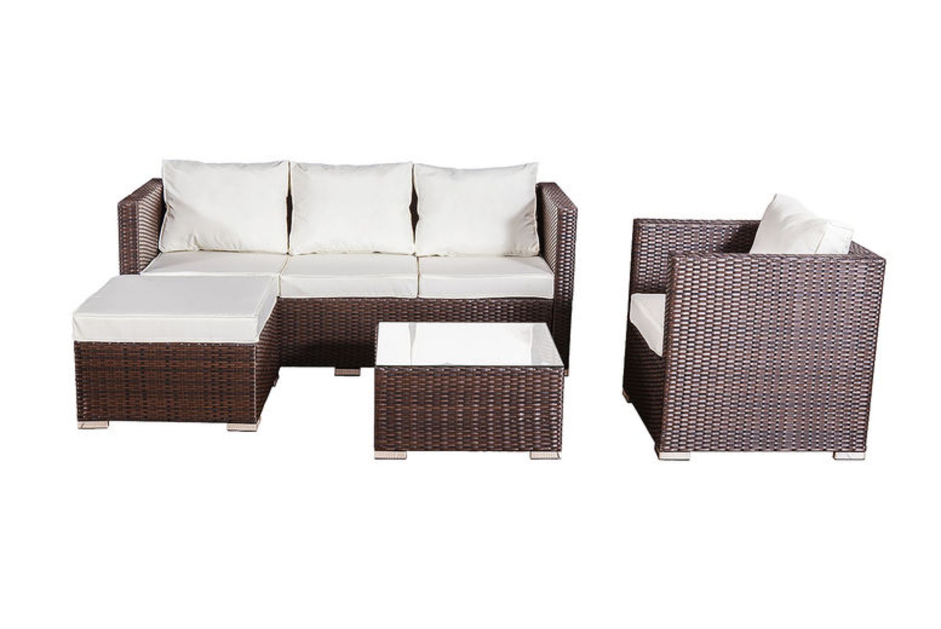 5-SEATER GARDEN RATTAN FURNITURE SET - BROWN