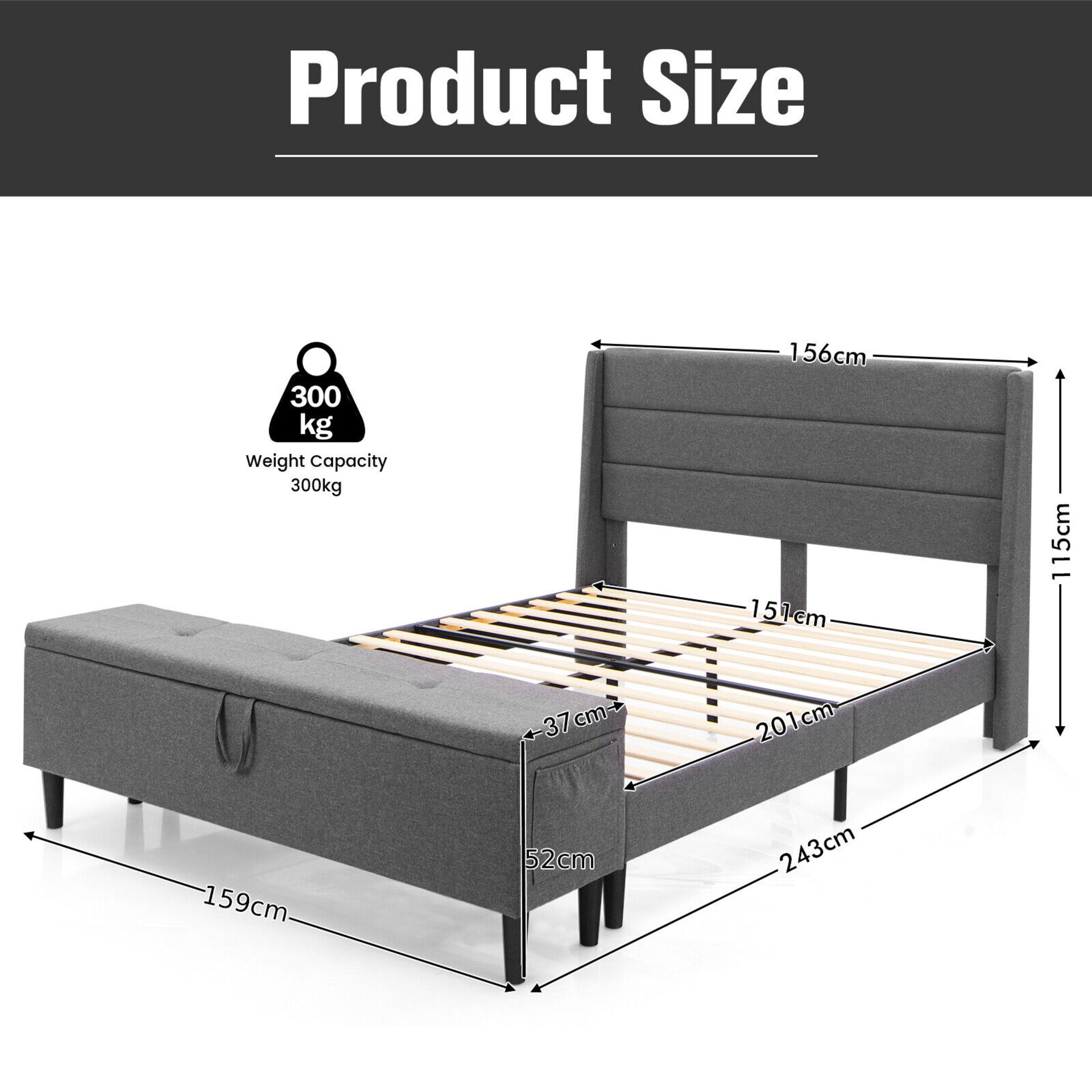 **NEW**COMFORTABLE SLEEP, CONVENIENT STORAGE: OTTOMAN BEDFRAME>>DELIVERY AVAILABLE<< - Image 3 of 3