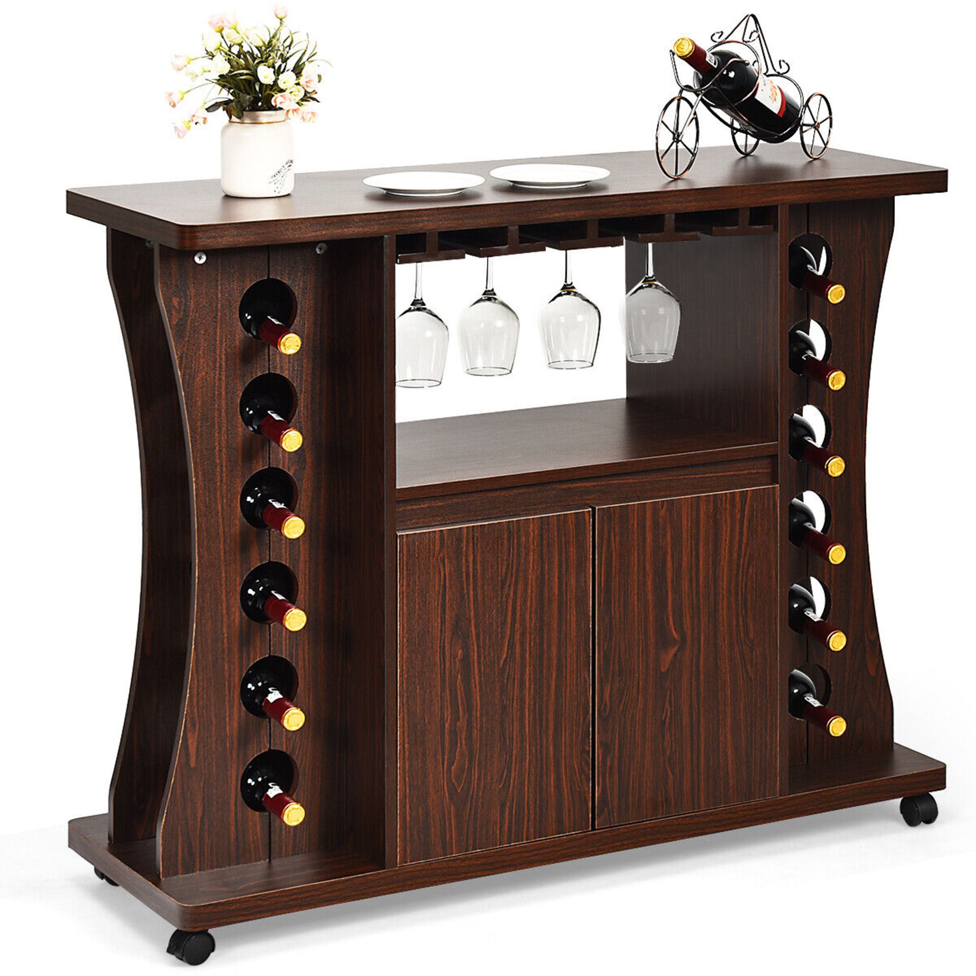 **NEW**SIP AND SERVE IN STYLE: WINE CART WITH GLASS HOLDER>>DELIVERY AVAILABLE<< - Image 3 of 3