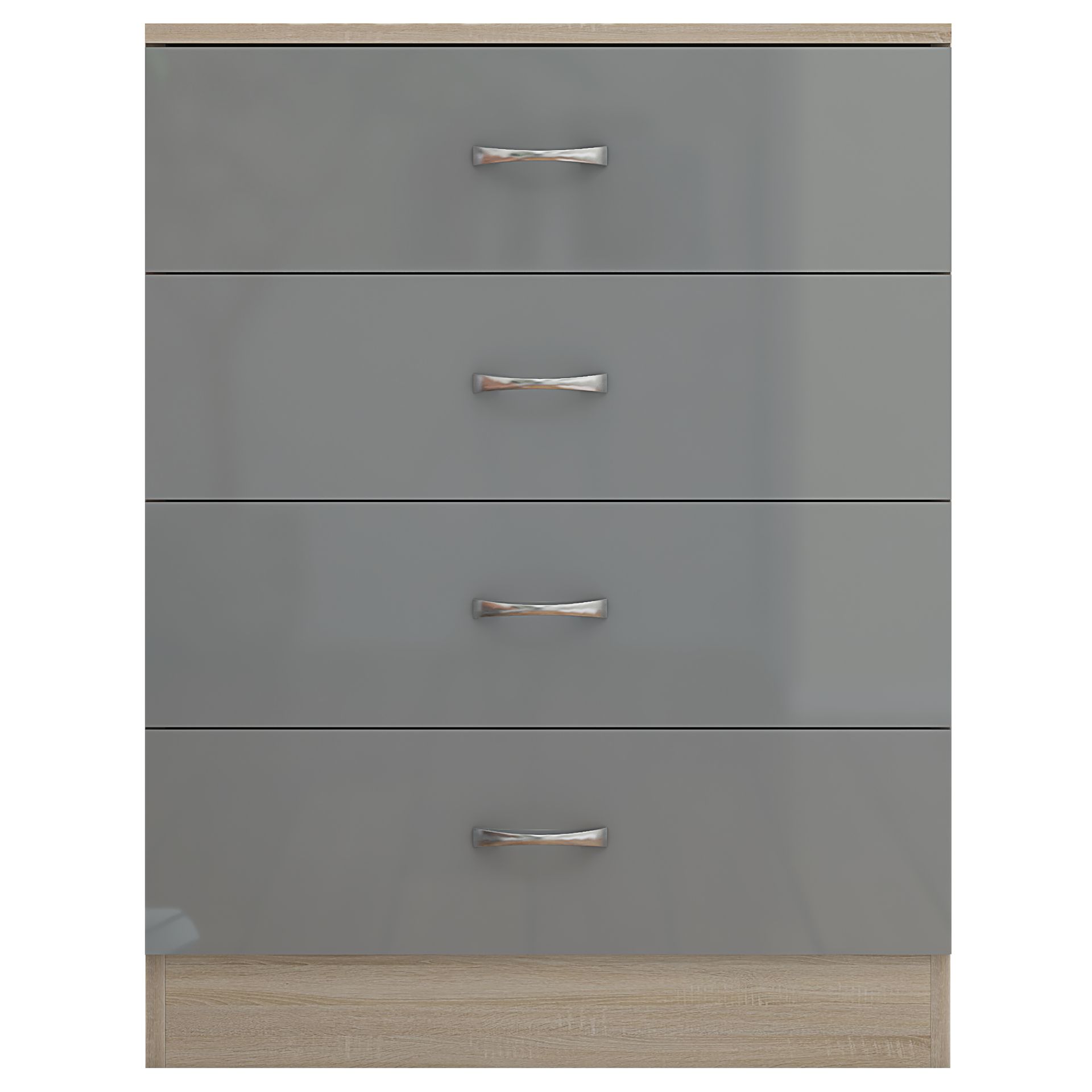 4 DRAWER CHEST - HIGH GLOSS GREY ON SONOMA OAK FRAME - Image 2 of 4