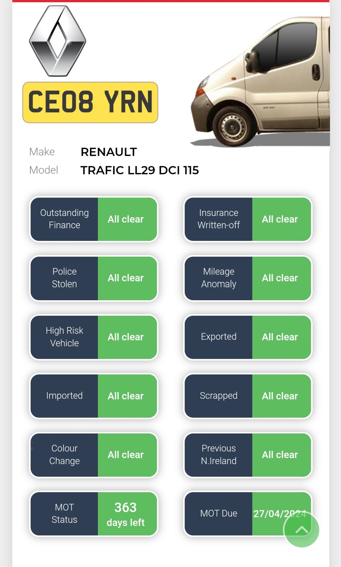 2008 RENAULT TRAFFIC 2.0 DIESEL - REQUIRES ATTENTION - Image 17 of 17