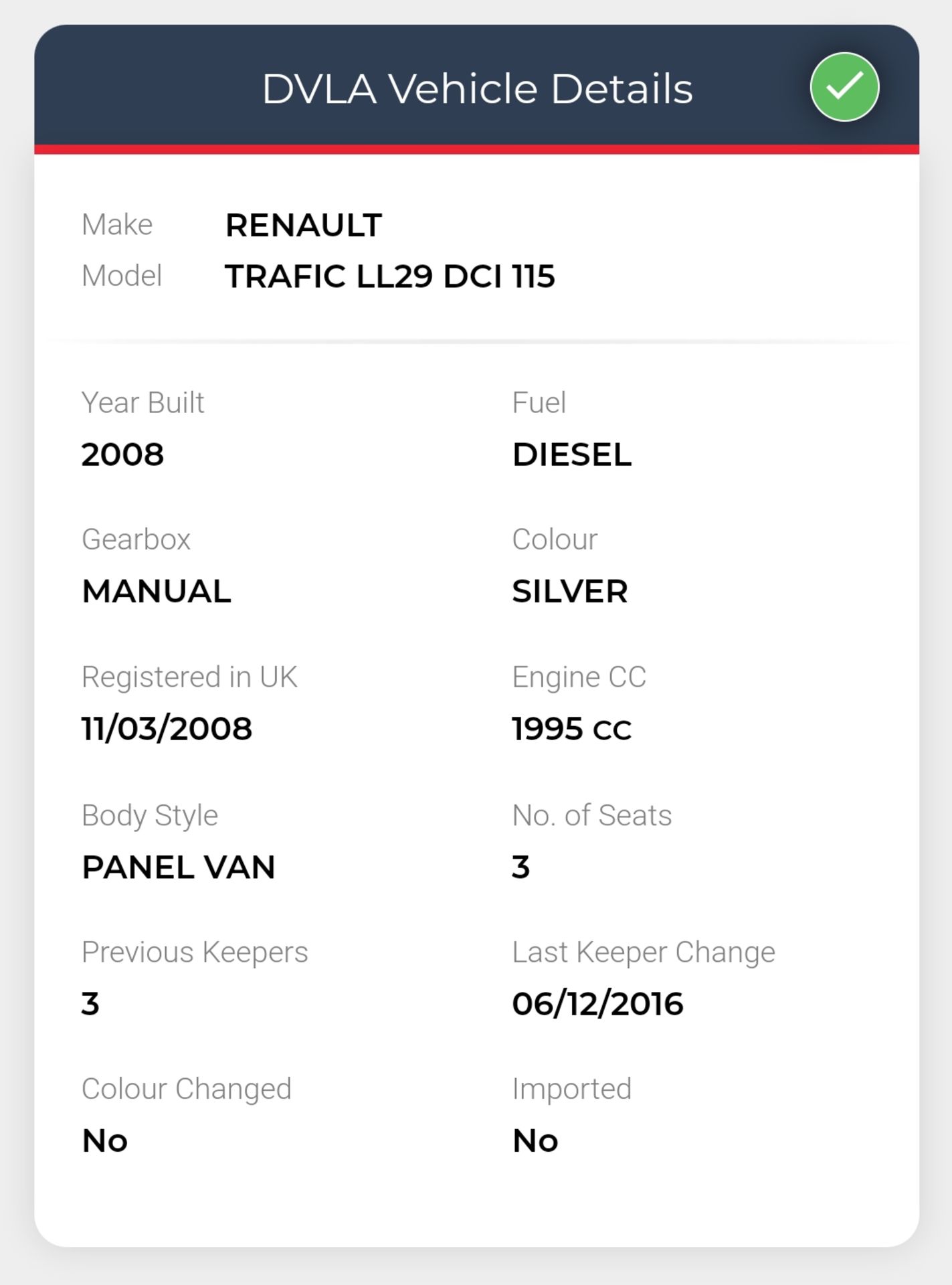 2008 RENAULT TRAFFIC 2.0 DIESEL - REQUIRES ATTENTION - Image 16 of 17