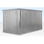 4M X 2.1M FLAT PACK CONTAINER STORE – GALVANISED - USED - RRP £2,000
