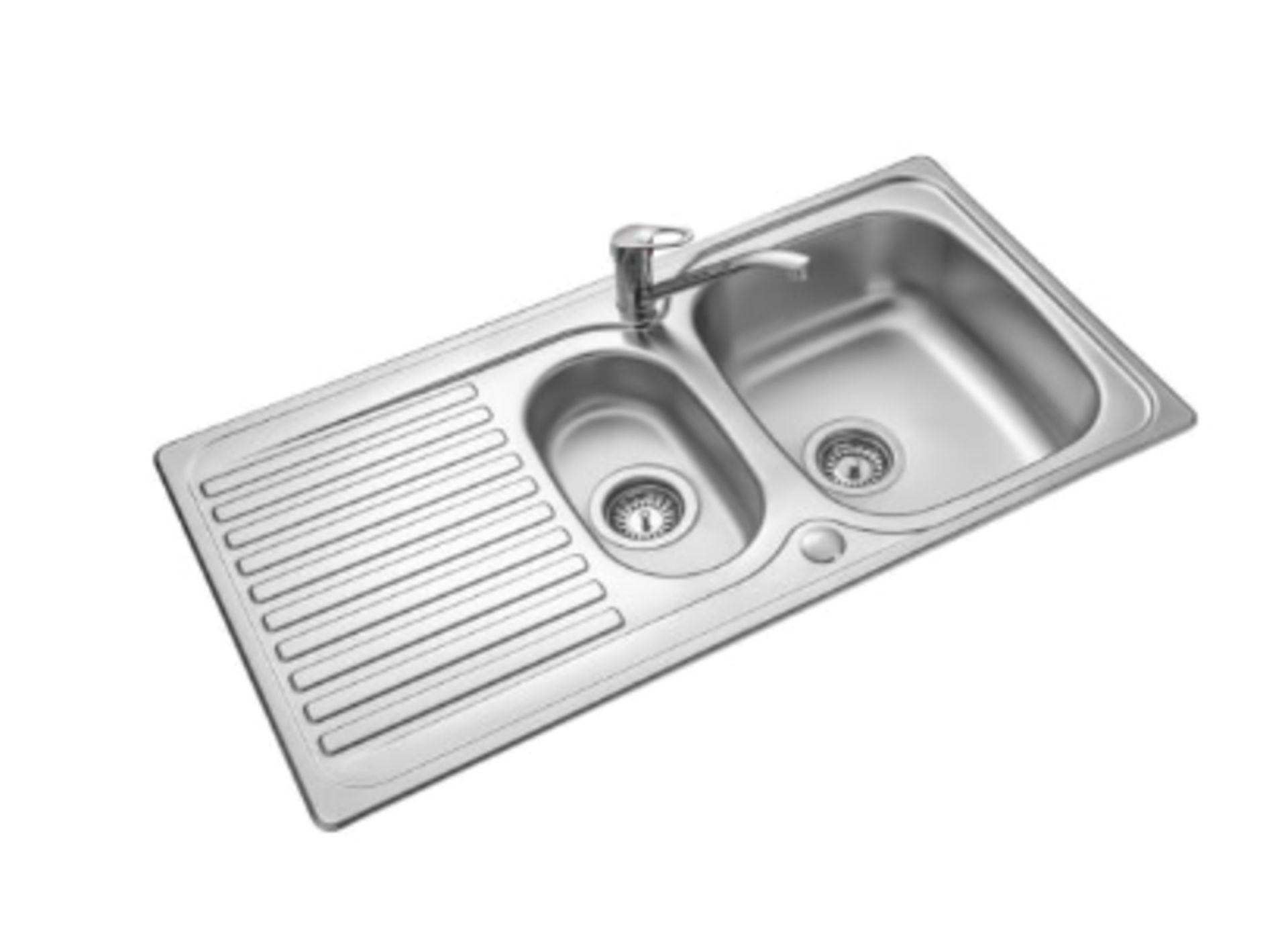 LINEAR 1.5 BOWL REVERSIBLE SINK 950 X 508MM AND SINGLE LEVER TAP PACK RRP £129 - Image 2 of 2