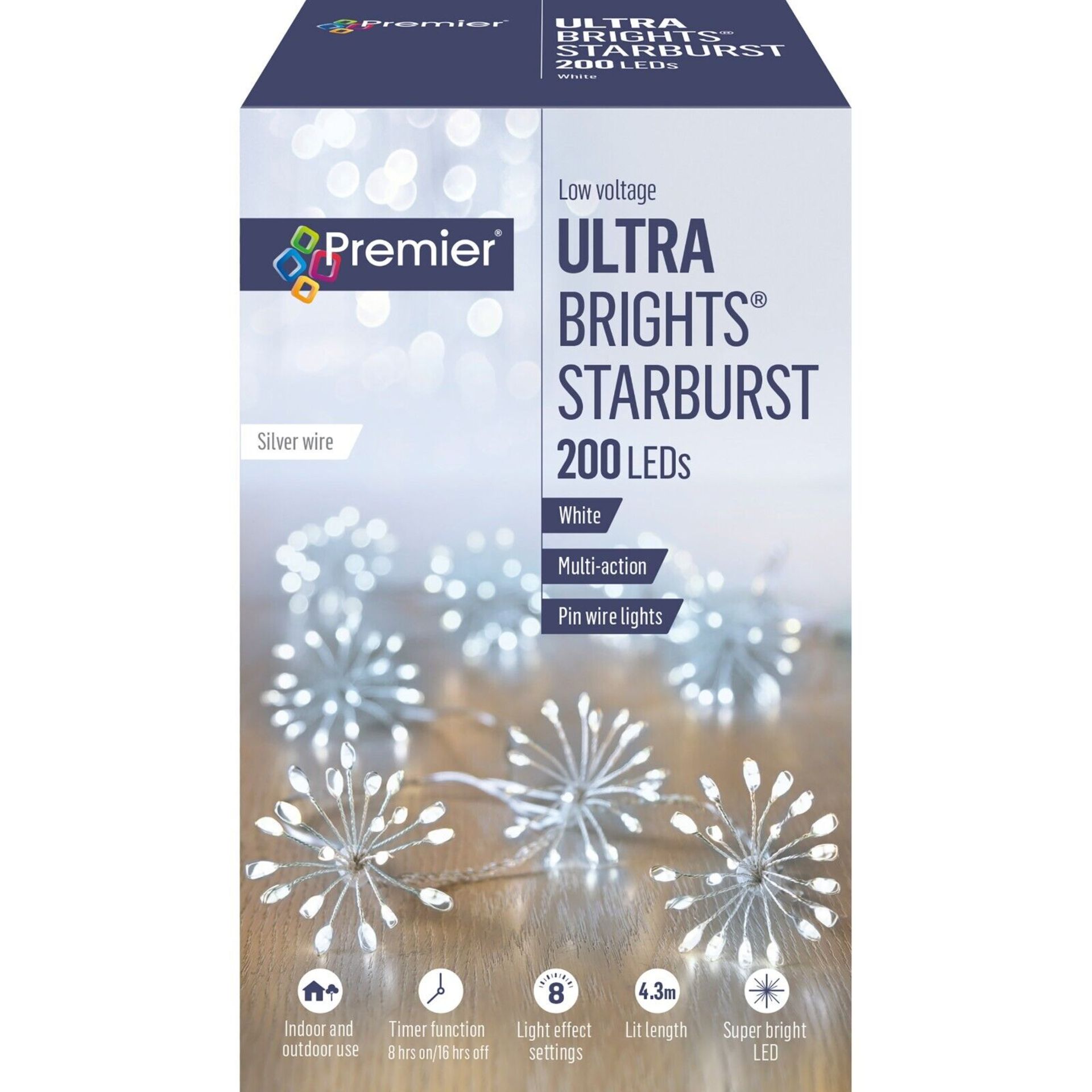 PREMIER ULTRABRIGHTS STARBURST 200 PINWIRE LEDS WHITE