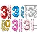 1 MIXED PALLET - 13,379 UNITS - 40" FOIL NUMBER BALLOONS / ASSORTED NUMBERS & COLOURS