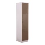 JOB LOT 5 X SINGLE DOOR WARDROBE WITH HIGH GLOSS MOCHA DOOR/MATT WHITE FRAME