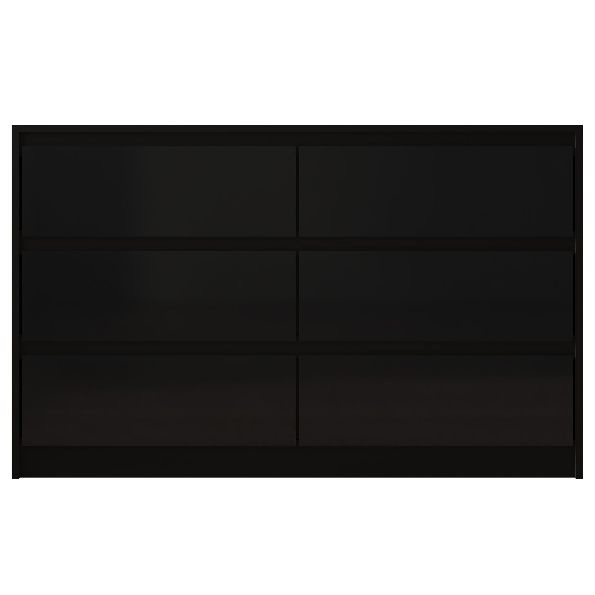 JOB LOT 5 X BLACK 6 DRAWER HIGH GLOSS CHEST / SIDEBOARD / CABINET HANDLELESS SLEEK DESIGN - Image 3 of 8
