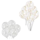 1000 PACKS OF LATEX SILVER AND GOLD CONFETTI BALLOONS, 12IN, 6CT, RRP £10,000