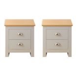 JOB LOT 10 X GREY WITH OAK TOP SHAKER-INSPIRED STYLISH DESIGN BEDSIDES