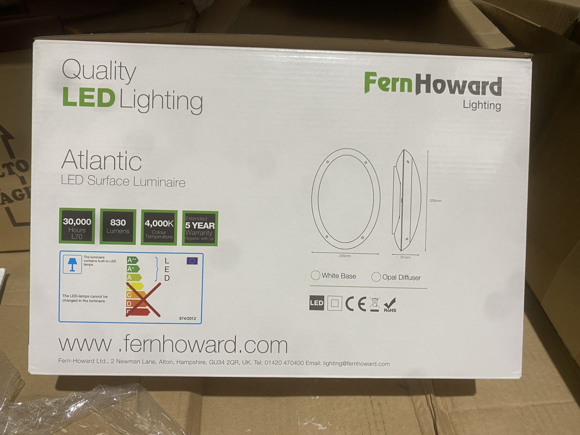 10 X ATLANTIC LED SURFACE LUMINAIRE 4000K WHITE TRADE VALUE £599 - Image 2 of 4