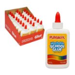 5 BOXES OF 24 PLAYSCHOOL CLEAR WASHABLE SCHOOL GLUE 4OZ