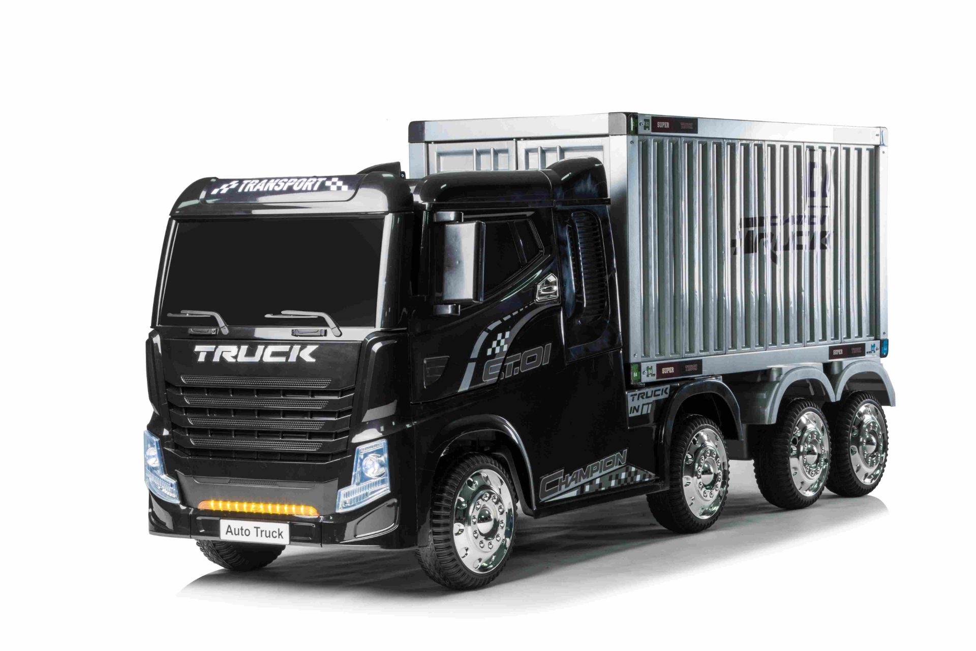 RIDE ON TRUCK WITH DETACHABLE CONTAINER AND PARENTAL REMOTE CONTROL 12V 4 WHEEL DRIVE JJ2011 - BLACK - Image 5 of 5