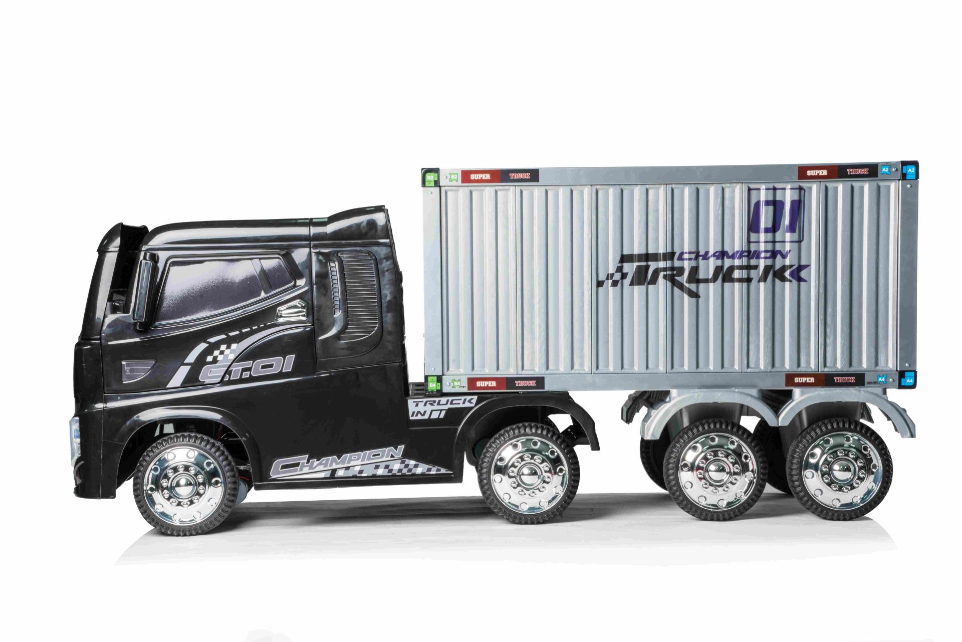 RIDE ON TRUCK WITH DETACHABLE CONTAINER AND PARENTAL REMOTE CONTROL 12V 4 WHEEL DRIVE JJ2011 - BLACK - Image 3 of 5