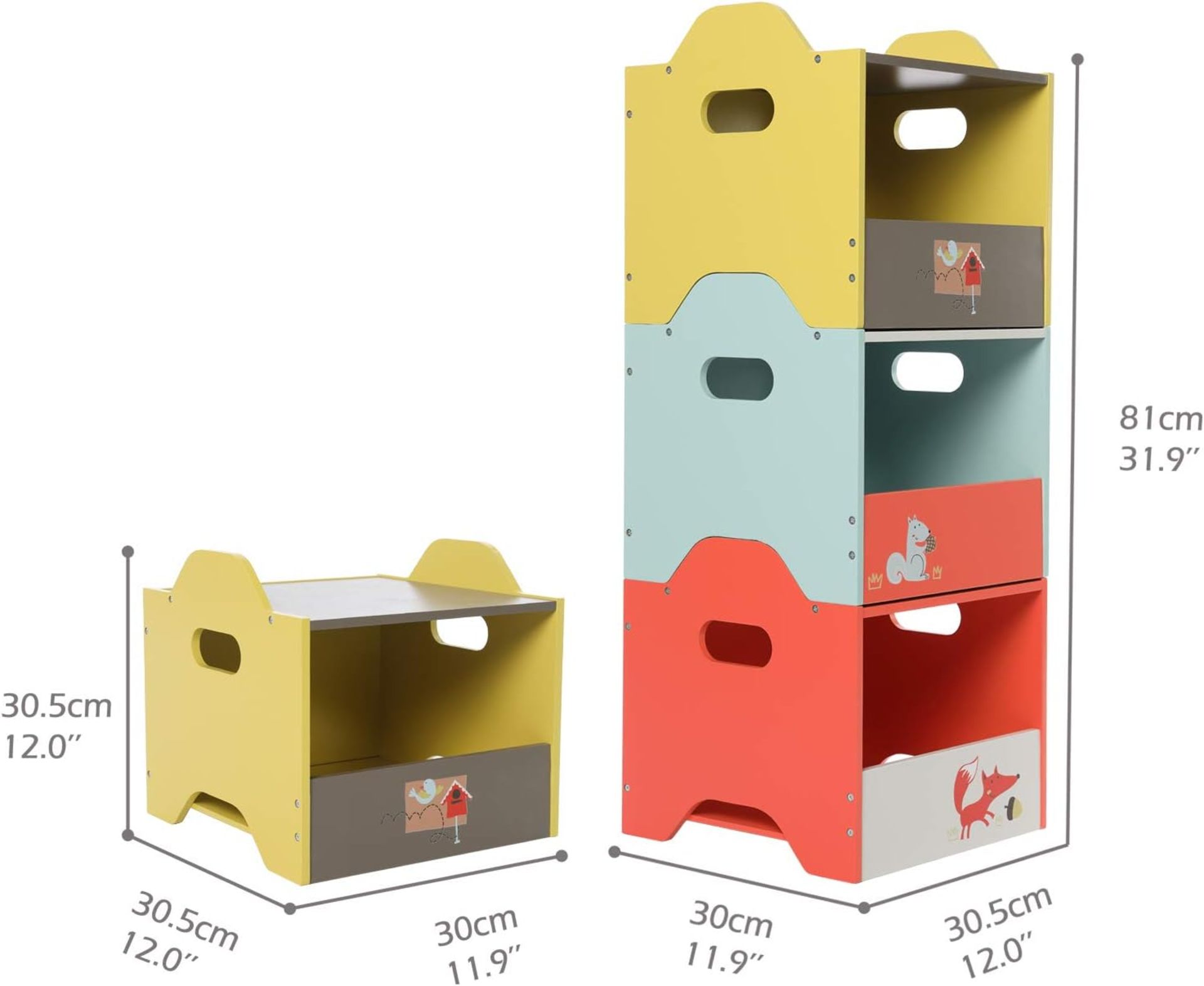 NEW LABEBE WOODEN TOY BOX SET - 3 STACKABLE BABY TOY STORAGE BOXES RRP £187 - Image 5 of 8