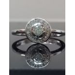 0.29CT DIAMOND ENGAGEMENT RING / DRESS/9CT WHITE GOLD IN GIFT BOX + VALUATION CERT OF £995