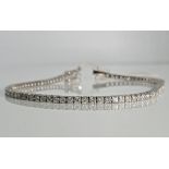1.84 DIAMOND TENNIS BRACELET 18CT WHITE GOLD IN GIFT BOX WITH VALUATION CERTIFICATE OF £4,995