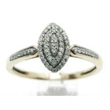MARQUISE SHAPE DIAMOND ENGAGEMENT/DRESS RING + GIFT BOX + VALUATION CERTIFICATE OF £795