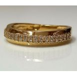 DIAMOND WEDDING BAND/YELLOW GOLD/0.25CT IN GIFT BOX WITH VALUATION CERTIFICATE OF £1995