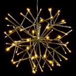 CHRISTMAS XMAS INDOOR & OUTDOOR MATTE GOLD SPUTNIK WITH WHITE LEDS LIGHTS