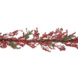 1.8M RED BERRY DECORATIVE GARLAND, WITH TIPS