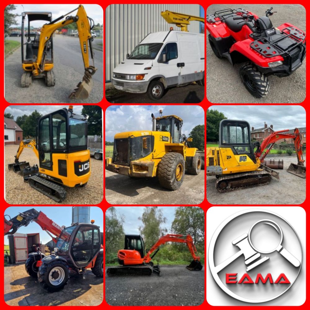 DIGGERS, TRACTORS, ROLLERS, DUMPERS FORKLIFTS, MACHINERY HGVs & PLANT Ends from Tuesday 31st October 11am