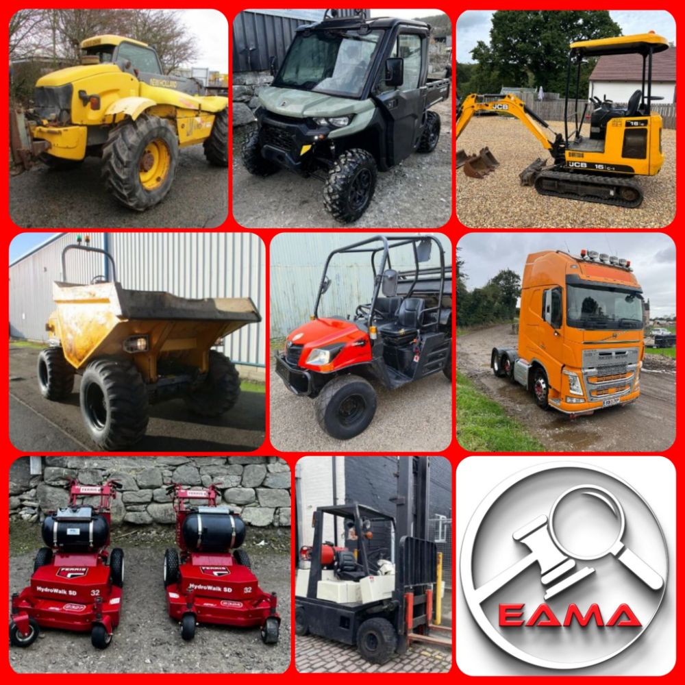 **PRICED TO CLEAR!** TRACTORS, DIGGERS, PLANT, AGRI, DUMPERS FLT, MACHINERY HGV,  Ends from Monday 6th November 11am