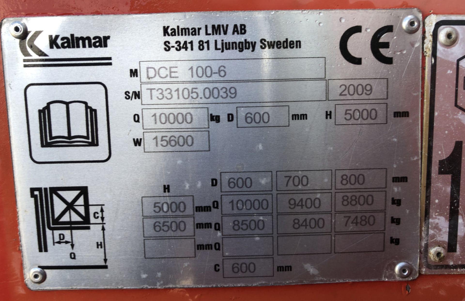 KALMAR DC 10-600 ,10.6 TON DIESEL FORKLIFT - Image 6 of 9