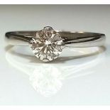 0.72 DIAMOND PLATINUM SOLITAIRE ENGAGEMENT RING/WHITE GOLD + GIFT BOX + VALUATION CERT OF £3795