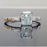 1.19CT EMERALD CUT DIAMOND ENGAGEMENT RING/18CT WHITE GOLD + GIFT BOX + VALUATION CERT OF £4795