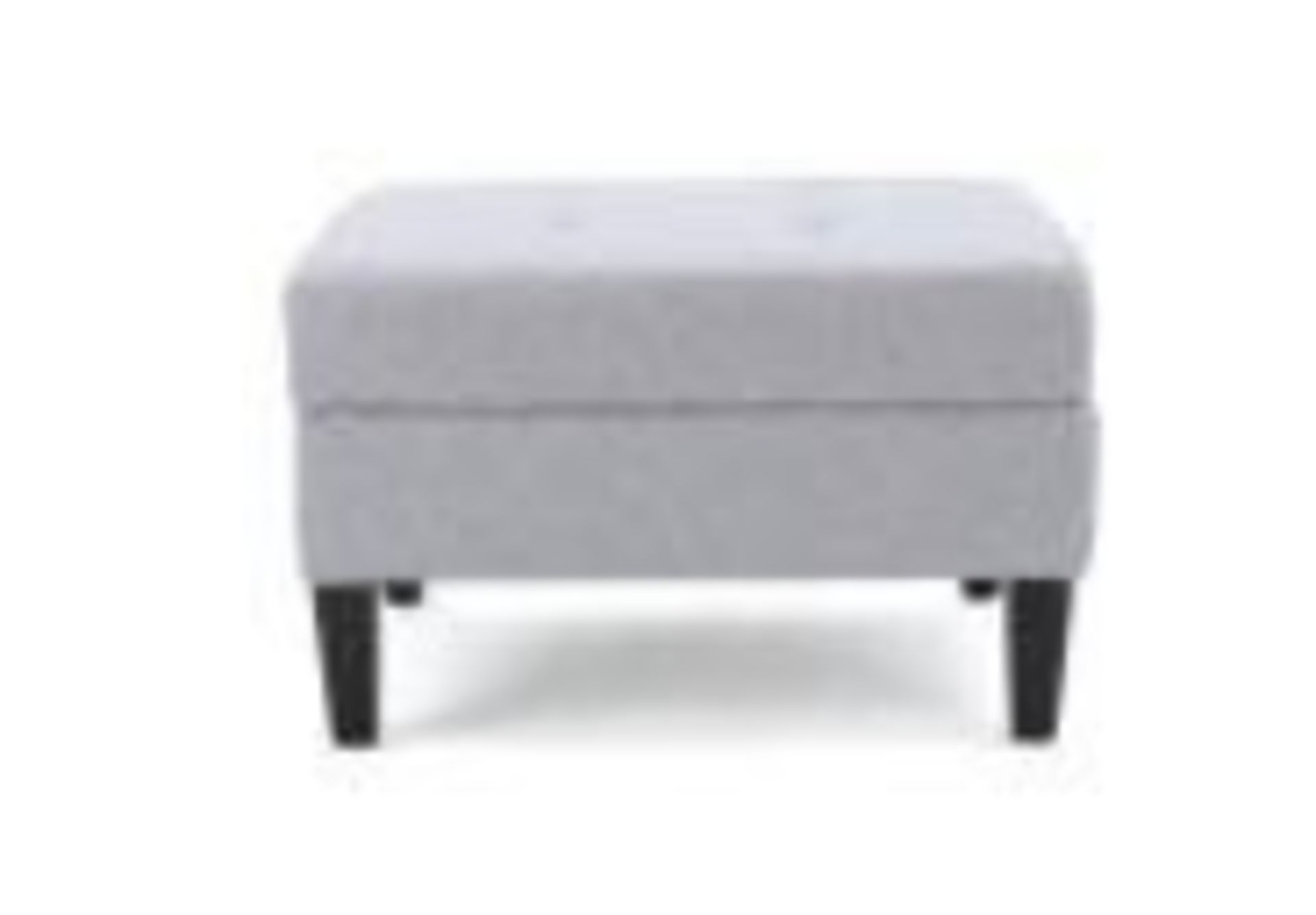 **(BRAND NEW SEALED BOX)** LIGHT GREY ZAHRA FABRIC STORAGE OTTOMAN