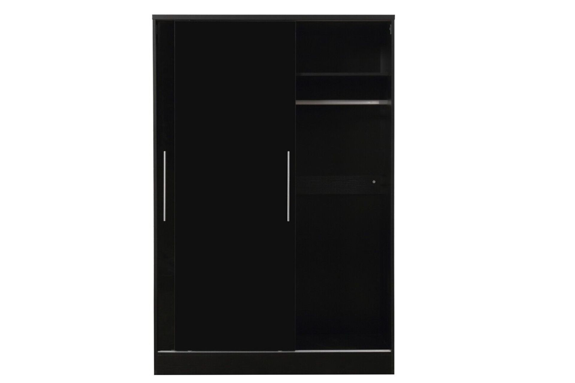 2 DOOR SLIDING WARDROBE XL HIGH GLOSS BEDROOM FURNITURE BLACK - Image 5 of 5