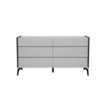 DFS BELLA 6 DRAWER DRESSER IN TWO TONE SLATE AND CASHMERE HIGH GLOSS MRP £869
